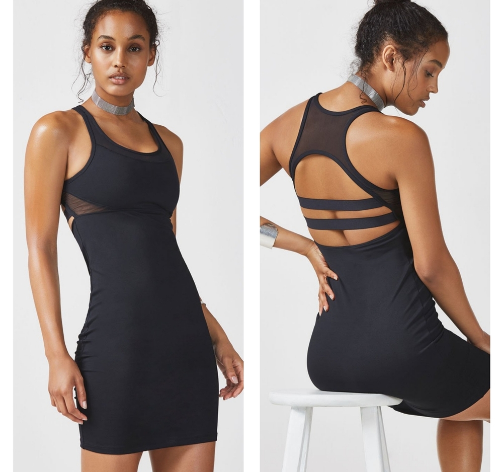 Fabletics Tropez Contour Dress Black Size XS